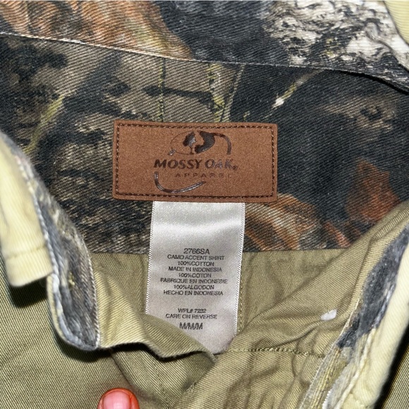 Mossy Oak Shooting Hunting Long Sleeve Shirt‎ Camo Brown Men's Size Medium - Picture 4 of 8
